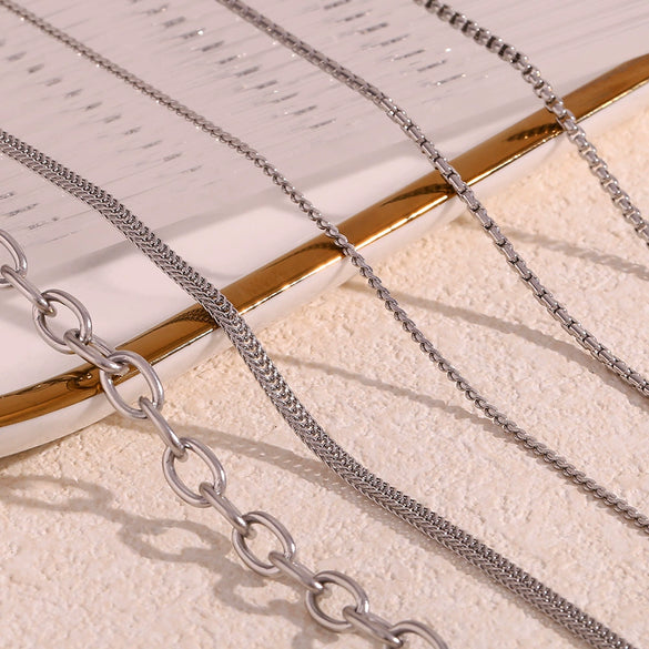 Wholesale Women's Simple Geometric Titanium Steel And Stainless Steel Chain Necklace With Electroplating
