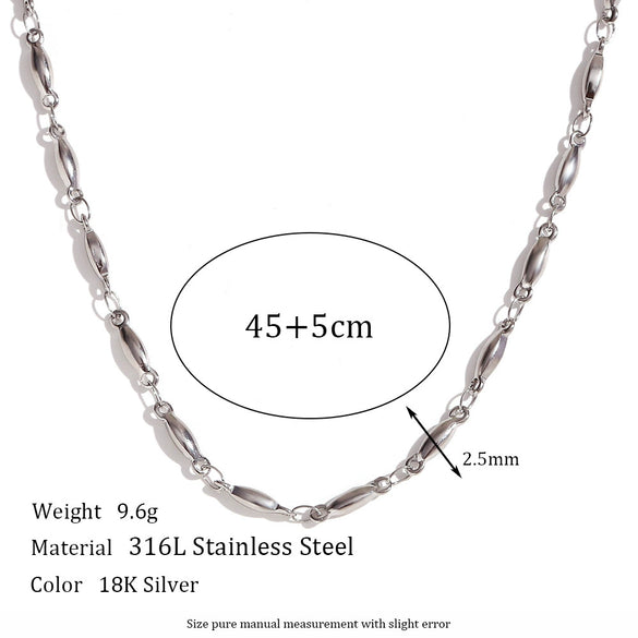 Wholesale Women's Simple Geometric Titanium Steel And Stainless Steel Chain Necklace With Electroplating