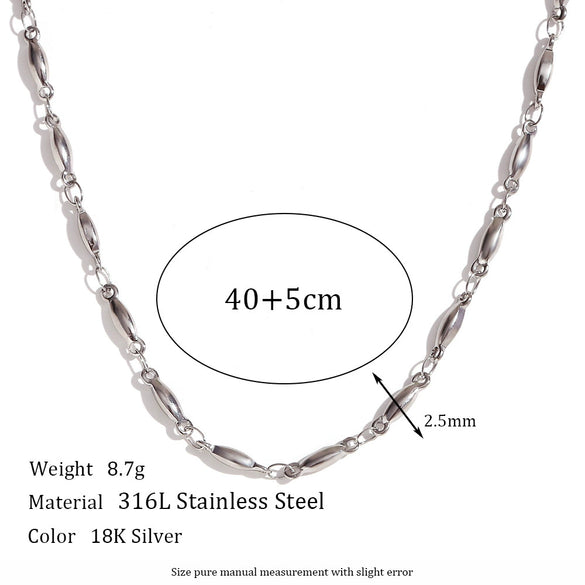 Wholesale Women's Simple Geometric Titanium Steel And Stainless Steel Chain Necklace With Electroplating