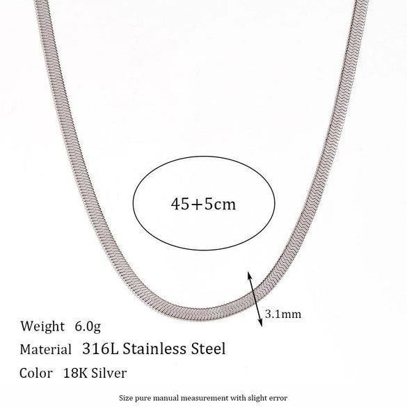 Wholesale Women's Simple Geometric Titanium Steel And Stainless Steel Chain Necklace With Electroplating