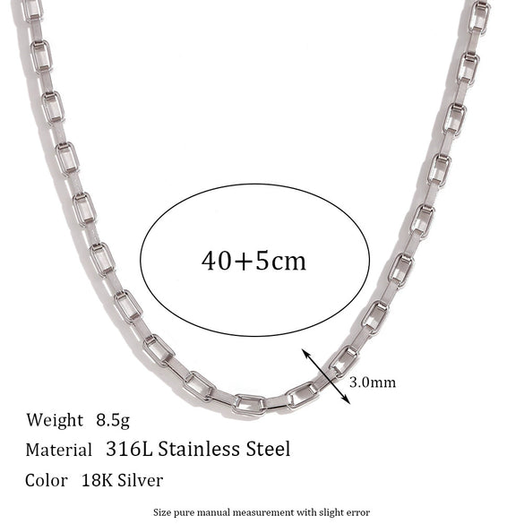 Wholesale Women's Simple Geometric Titanium Steel And Stainless Steel Chain Necklace With Electroplating