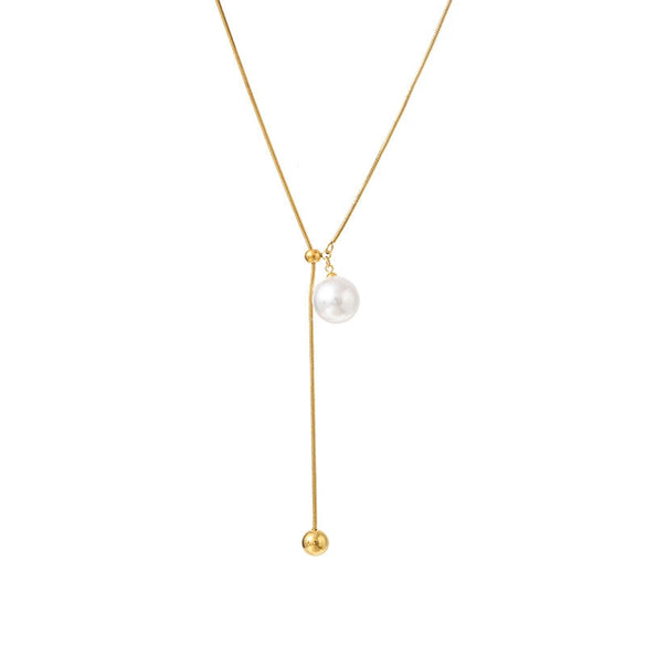 Wholesale Women's Simple Geometric Titanium Steel Electroplated Snake Chain Sweater Decorative Chain Accessories