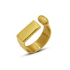 Wholesale Women's Simple Geometric Titanium Steel 18K Gold Electroplated Open Ring Without Fading