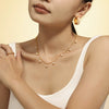 Wholesale Women's Simple Geometric Titanium Steel 18K Gold Plated Freshwater Pearl Clavicle Necklace