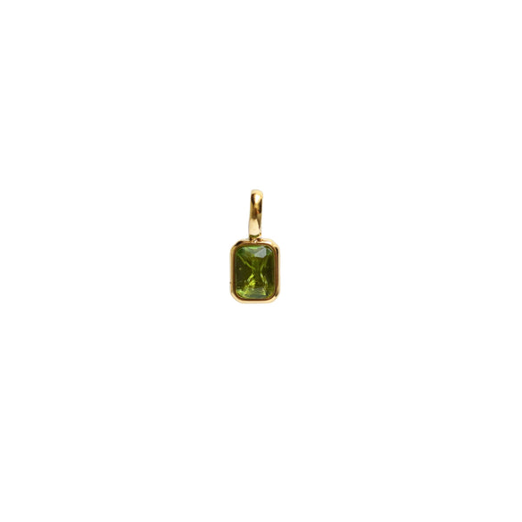 Wholesale Women's Simple Geometric Titanium Steel Necklace With Mixed Gemstone Setting And Diamond Setting Pendant