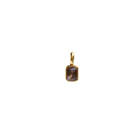 Wholesale Women's Simple Geometric Titanium Steel Necklace With Mixed Gemstone Setting And Diamond Setting Pendant