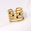 Wholesale Women's Simple Geometric Titanium Steel Open Ring With Electroplating Treatment