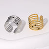 Wholesale Women's Simple Geometric Titanium Steel Open Ring With Electroplating Treatment