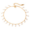 Wholesale Women's Simple Geometric Titanium Steel Pearl Pendant Anklet Summer Accessory