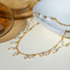 Wholesale Women's Simple Geometric Titanium Steel Pearl Pendant Anklet Summer Accessory