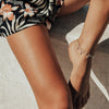 Wholesale Women's Simple Geometric Titanium Steel Pearl Pendant Anklet Summer Accessory