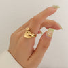 Wholesale Women's Simple Geometric 316L Stainless Steel Ring With Electroplating