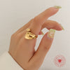 Wholesale Women's Simple Geometric 316L Stainless Steel Ring With Electroplating
