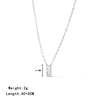 Wholesale Women's Simple Geometric Titanium Steel Square Pendant Necklace With 16K Gold Electroplated And Zircon Inlaid O Word Chain