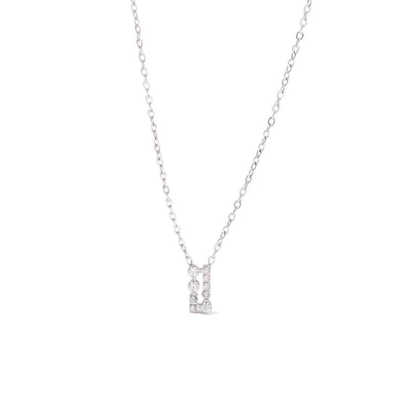 Wholesale Women's Simple Geometric Titanium Steel Square Pendant Necklace With 16K Gold Electroplated And Zircon Inlaid O Word Chain