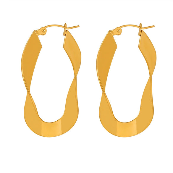 Wholesale Women's Simple Geometric Ushaped Electroplated Titanium Steel Earrings