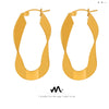 Wholesale Women's Simple Geometric Ushaped Electroplated Titanium Steel Earrings