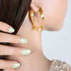 Wholesale Women's Simple Geometric Ushaped Electroplated Titanium Steel Earrings