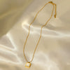 Wholesale Women's Simple Geometric White Motherofpearl Pendant Necklace With Goldplated Oshaped Chain