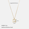 Wholesale Women's Simple Geometric White Motherofpearl Pendant Necklace With Goldplated Oshaped Chain