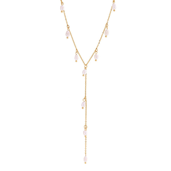 Wholesale Women's Simple Geometric Yshaped Pendant Necklace Made Of Stainless Steel And Titanium Steel With Electroplating