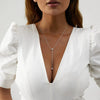Wholesale Women's Simple Geometric Zircon Yshaped Necklace Copper Plated With Real Gold Electroplating Jewelry