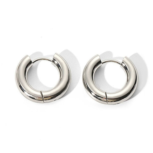Wholesale Women's Simple Glossy Heartshaped Geometric Stainless Steel Polished Earrings