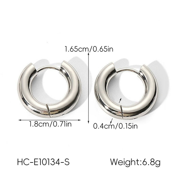 Wholesale Women's Simple Glossy Heartshaped Geometric Stainless Steel Polished Earrings