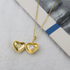 Wholesale Women's Simple Gold Plated Copper Hollow Heart Shaped Open Pendant Necklace With O Chain