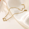 Wholesale Women's Simple Goldplated Stainless Steel Flower Fourleaf Clover Zircon Bracelet