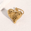 Wholesale Women's Simple Heart Shape Stainless Steel Electroplated Ring Hand Jewelry