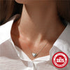 Wholesale Women's Simple Heart Shaped Octagonal Star Diamond Necklace In 925 Sterling Silver With Electroplating