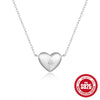 Wholesale Women's Simple Heart Shaped Octagonal Star Diamond Necklace In 925 Sterling Silver With Electroplating