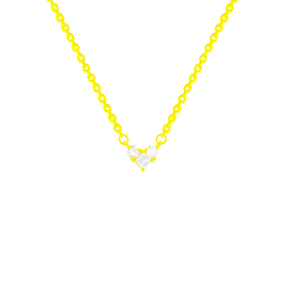 Wholesale Women's Simple Heart Shaped Titanium Steel Pendant Necklace With Inlaid Zircon And Cross Chain