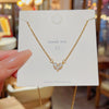 Wholesale Women's Simple Heart Shaped Titanium Steel Pendant Necklace With Inlaid Zircon And Cross Chain