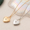 Wholesale Women's Simple Heartshaped Copper Necklace With Microinlaid Zircon And Electroplating