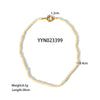 Wholesale Women's Simple High Sense Natural Freshwater Pearl Necklace With Titanium Steel Water Wave Buckle And Handmade Stainless Steel Jewelry