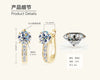 Wholesale Women's Simple Highend Moissanite Earrings Sterling Silver Microinlaid Ushape Geometric Electroplated