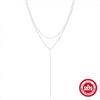 Wholesale Women's Simple Infinite Elegant Classic Double Side Beaded Y Shaped O Chain Necklace In S925 Sterling Silver With Geometric Design And Electroplating