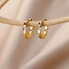 Wholesale Women's Simple Ins Style Ear Piercing Earrings Copper Gold Plated With Artificial And Semiprecious Stones Electroplated