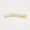 Wholesale Women's Simple Letter Zircon Copper Electroplated Ring Jewelry