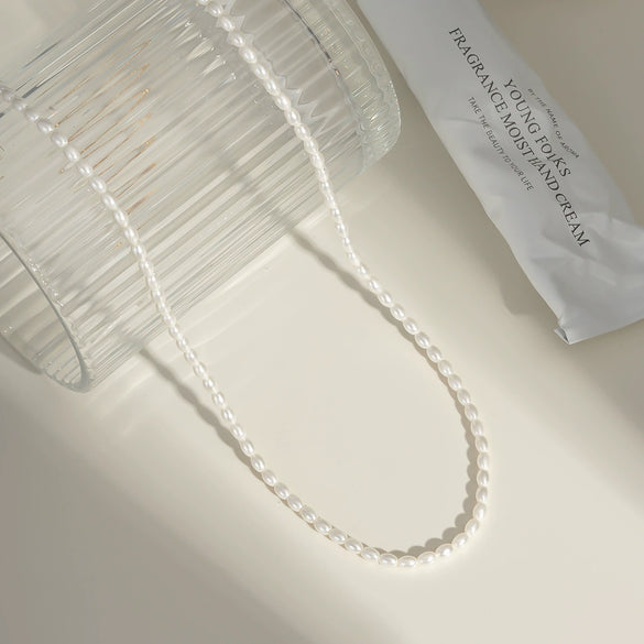 Wholesale Women's Simple Light Luxury Elegant Pearl Necklace Stainless Steel Pvd Furnace Vacuum Real Gold Plated