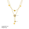 Wholesale Women's Simple Light Luxury Ins Style Doublelayer Clavicle Chain In Titanium Steel With Geometric Pattern