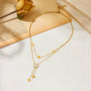 Wholesale Women's Simple Light Luxury Ins Style Doublelayer Clavicle Chain In Titanium Steel With Geometric Pattern