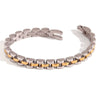 Wholesale Women's Simple Light Luxury Jewelry Stainless Steel 18K Gold Plated Splicing Fine Strap Chain Bracelet With Geometric Design