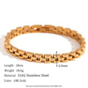 Wholesale Women's Simple Light Luxury Jewelry Stainless Steel 18K Gold Plated Splicing Fine Strap Chain Bracelet With Geometric Design