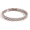 Wholesale Women's Simple Light Luxury Jewelry Stainless Steel 18K Gold Plated Splicing Fine Strap Chain Bracelet With Geometric Design