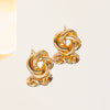 Wholesale Women's Simple Light Luxury Niche Knotted Metal Geometric Earrings With Electroplating