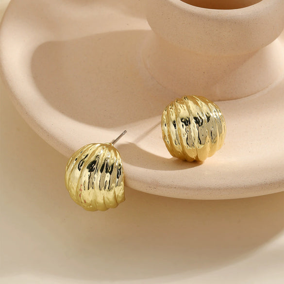 Wholesale Women's Simple Light Luxury Niche Knotted Metal Geometric Earrings With Electroplating
