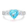 Wholesale Women's Simple Light Luxury Ring 925 Sterling Silver Heart Shape Set With Diamonds